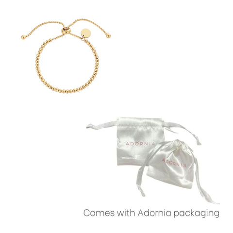 Tarnish Resistant 18k Gold Plated Beaded Bolo Bracelet