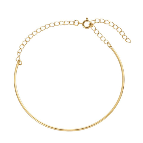 Tarnish Resistant 18k Gold Plated Cuff Adjustable Chain Bracelet