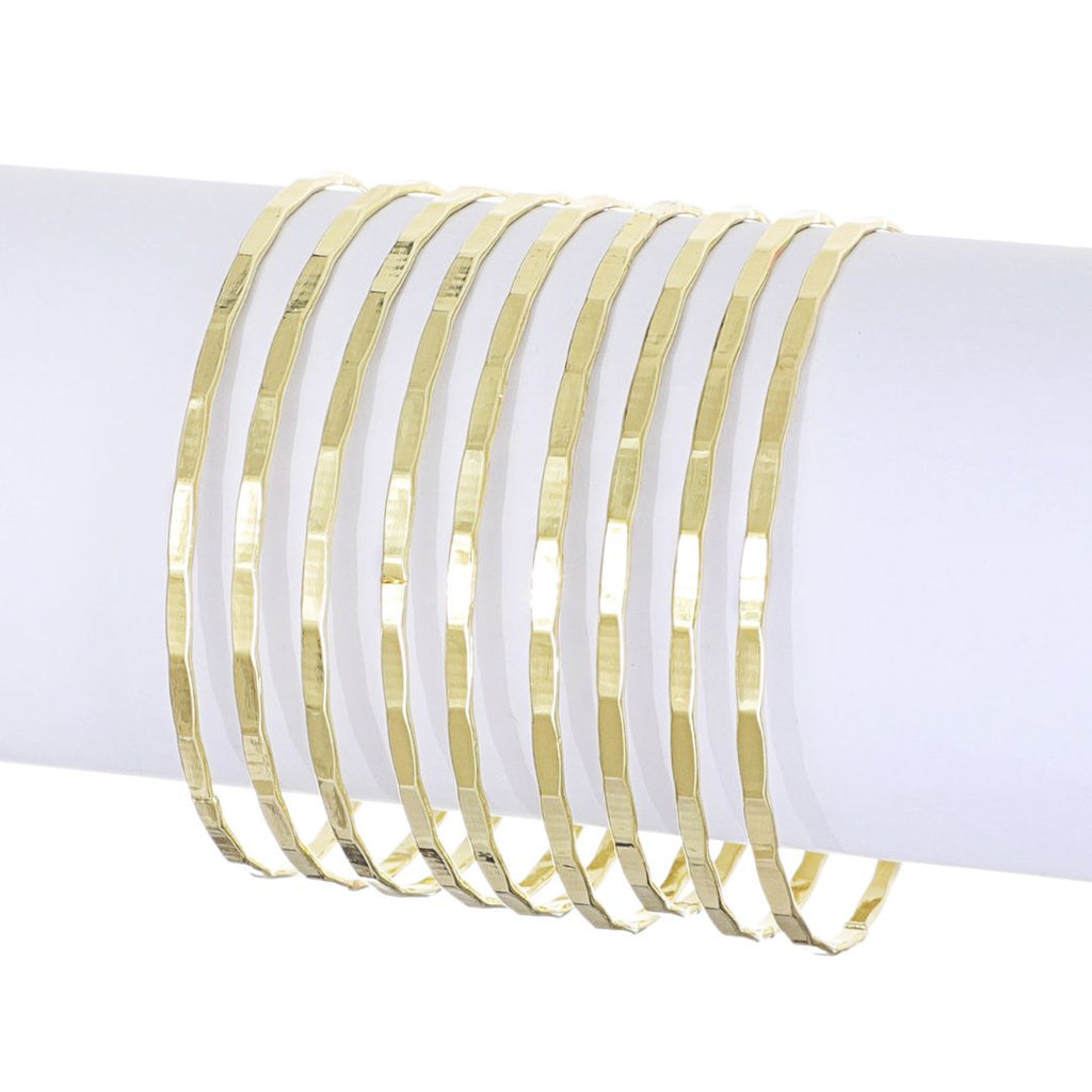 Gold Plated 9-Piece Thin Bangle Set