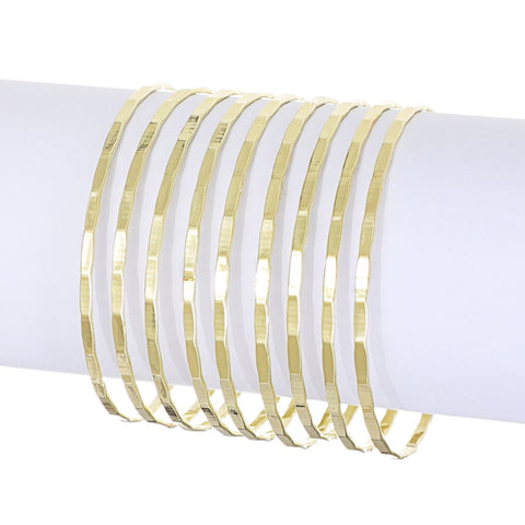 Gold Plated 9-Piece Thin Bangle Set