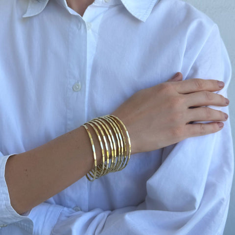 Gold Plated 9-Piece Thin Bangle Set