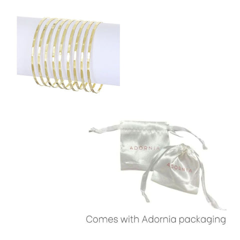 Gold Plated 9-Piece Thin Bangle Set