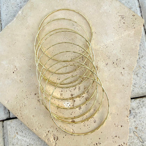 Gold Plated 9-Piece Thin Bangle Set