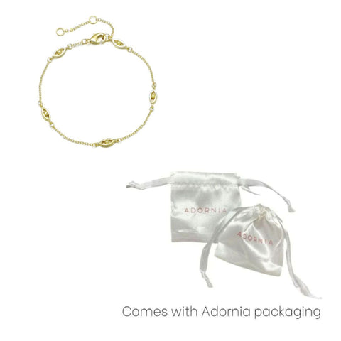 14k Gold Plated Evil Eye Station Bracelet