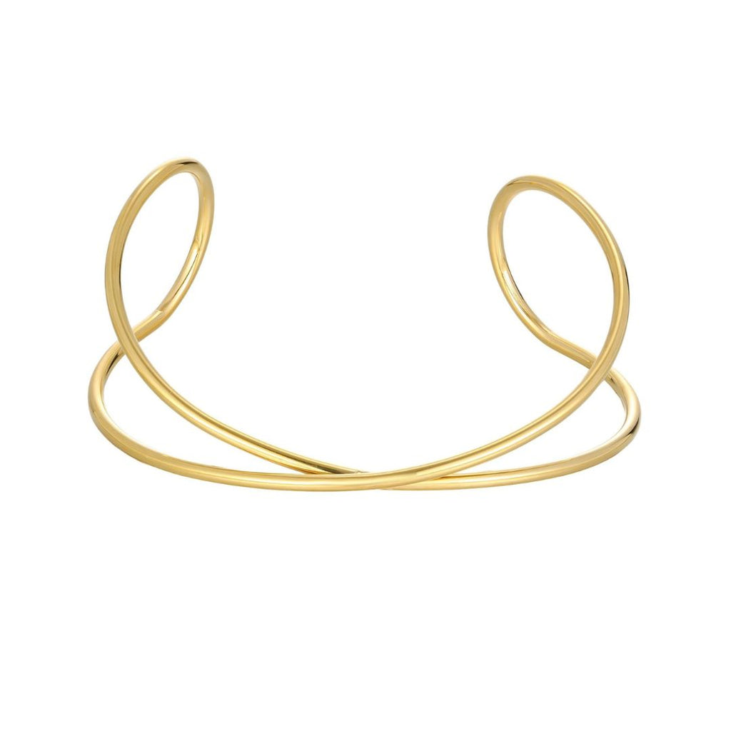 Tarnish Resistant 18k Gold Plated Criss Cross Cuff