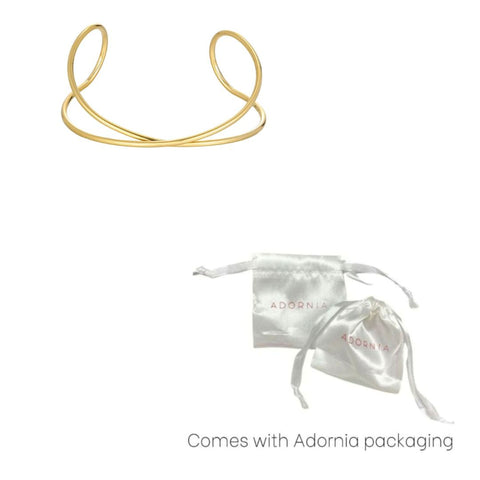 Tarnish Resistant 18k Gold Plated Criss Cross Cuff