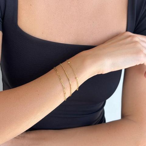 Tarnish Resistant Set of 3 Chain Bracelets