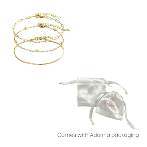 Tarnish Resistant Set of 3 Chain Bracelets
