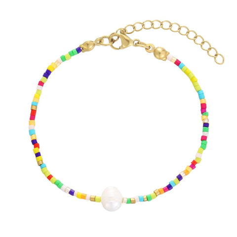 Freshwater Pearl Color Bead Bracelet