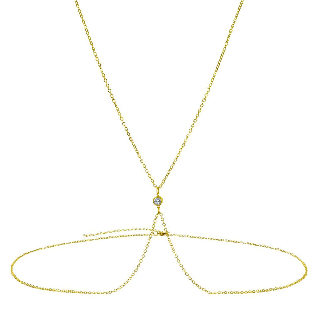 14k Gold Plated X Body Chain