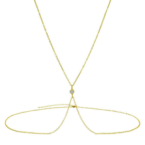 14k Gold Plated X Body Chain