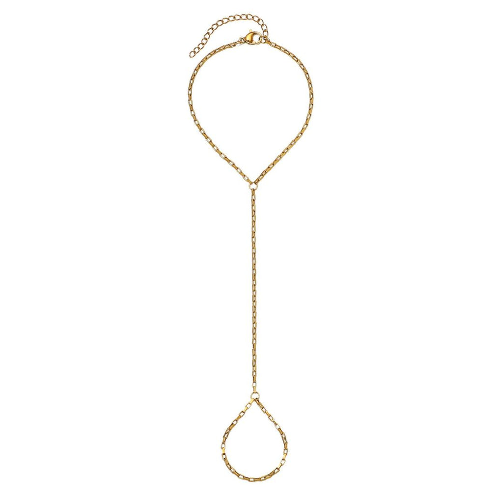 Tarnish Resistant 18k Gold Paperclip Handchain