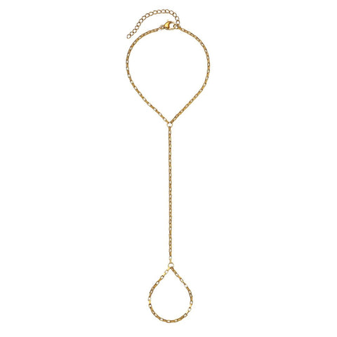 Tarnish Resistant 18k Gold Paperclip Handchain
