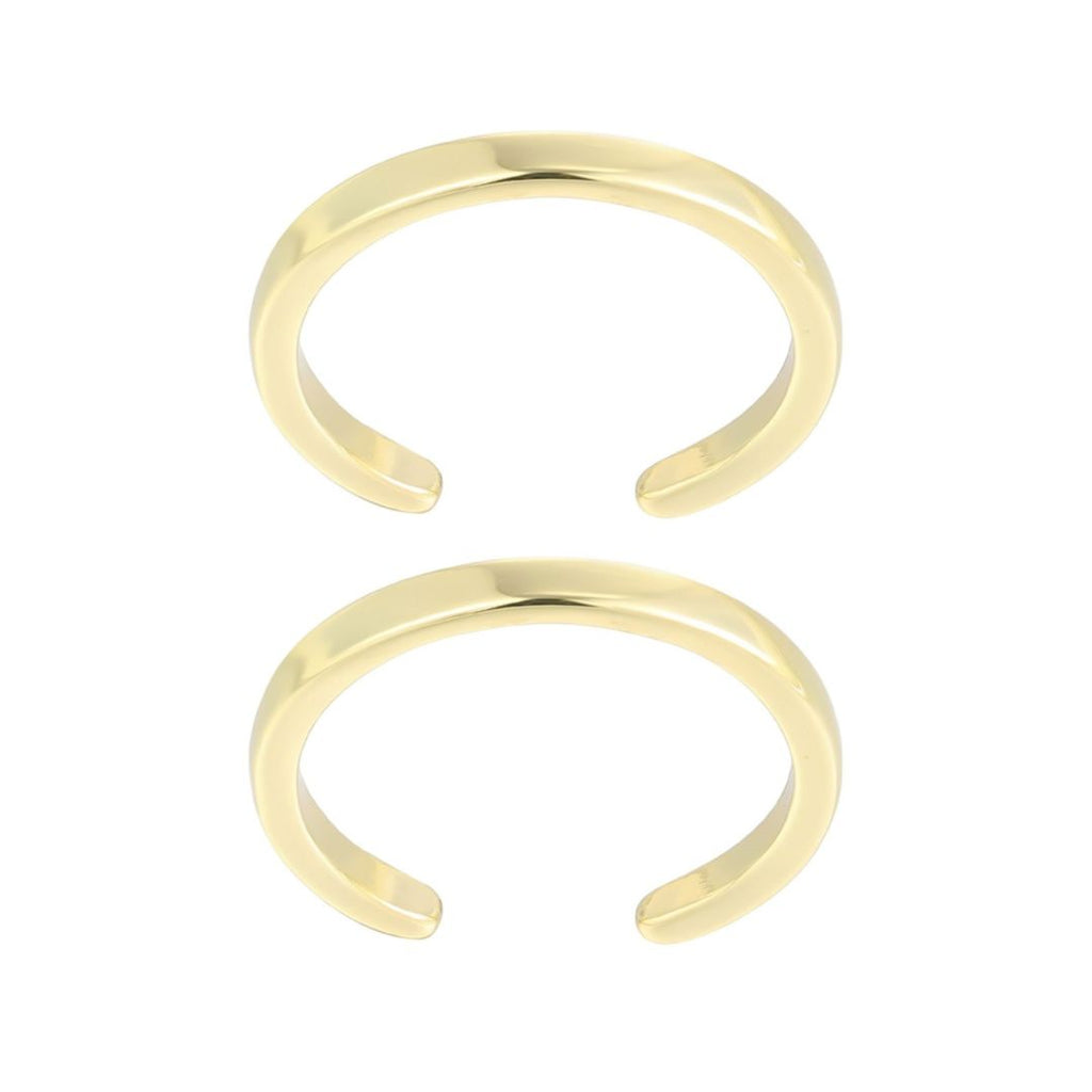 14k Gold Plated Set of 2 Adjustable Toe Ring Bands