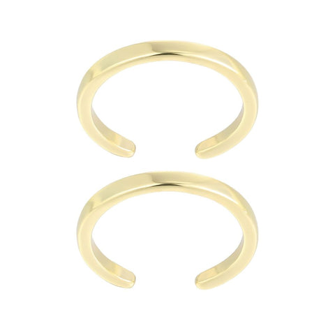 14k Gold Plated Set of 2 Adjustable Toe Ring Bands