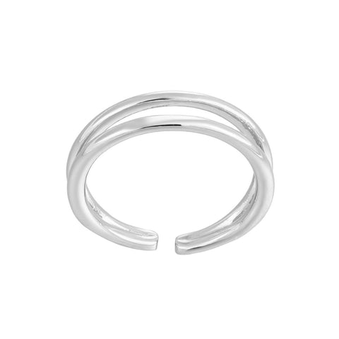 Silver Plated Double Line Adjustable Toe Ring