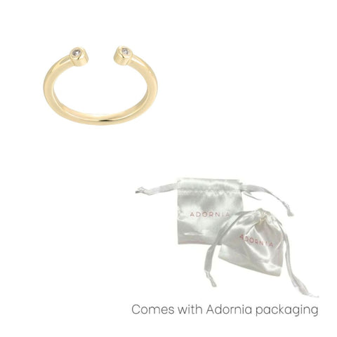 14k Gold Plated CZ Ends Open Adjustable Toe Ring