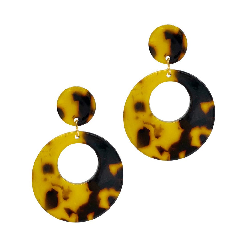 Tortoise Shell Drop earrings gold
