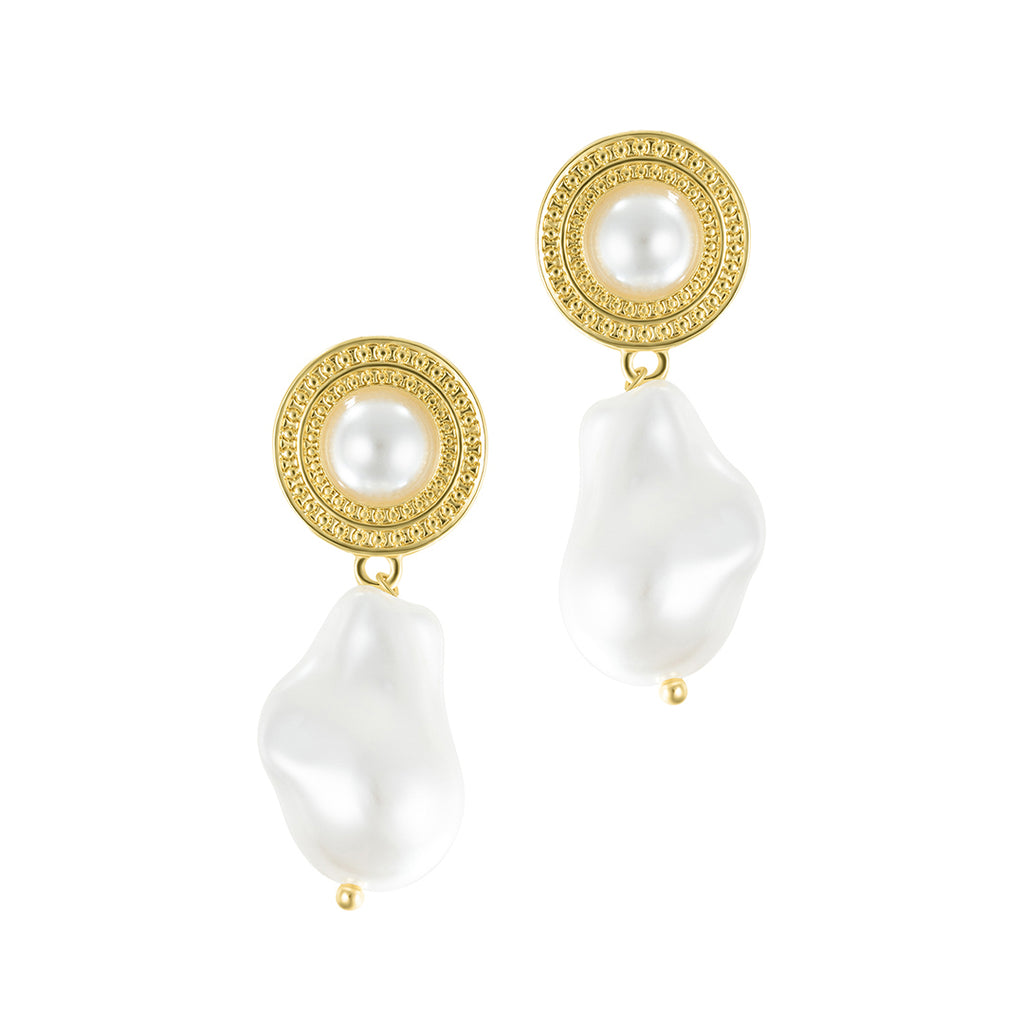 Pearl Drop Earrings gold