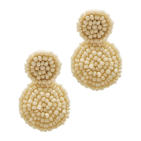 Ivory Drop Circle Bead Earrings