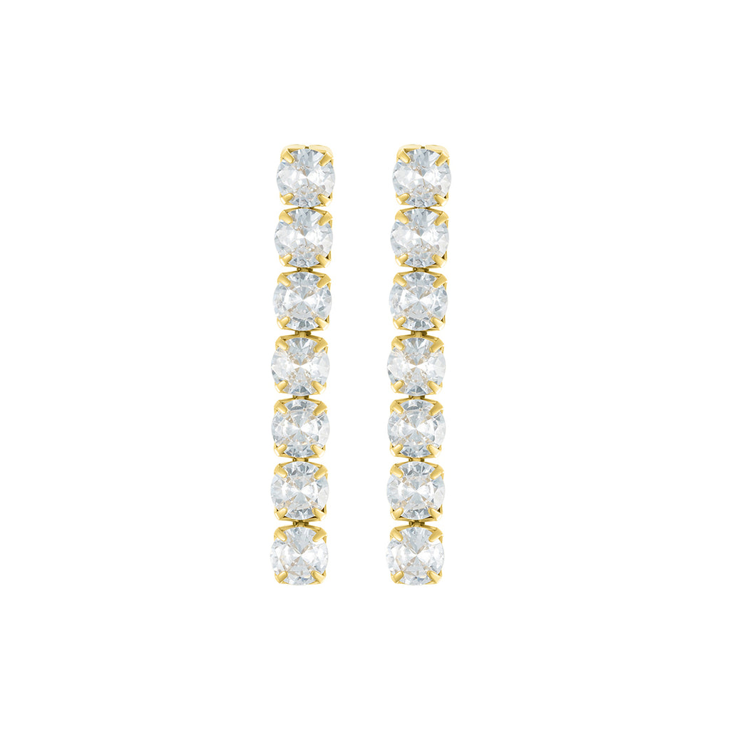 Tarnish Resistant 14k Gold Plated Tennis Drop Earrings