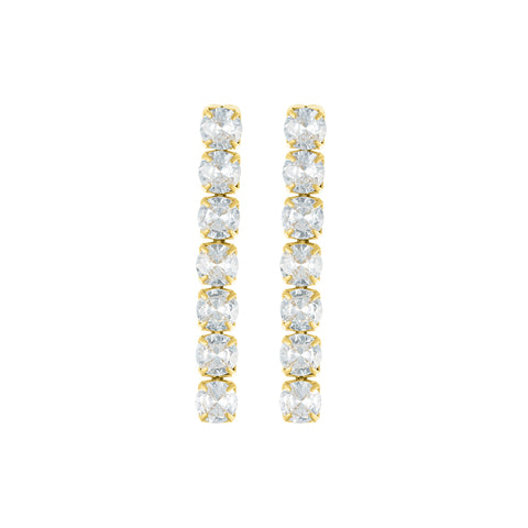 Tennis Drop Earrings gold