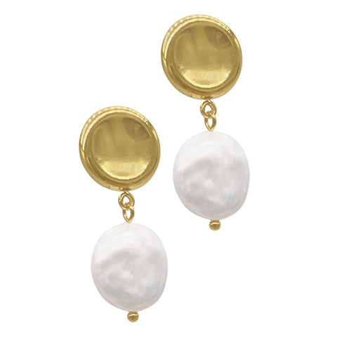 Adornia Pearl Huggie Drop Earrings gold – ADORNIA