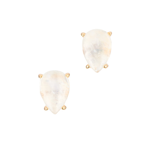 Moonstone Pear Cut Studs 14k gold vermeil