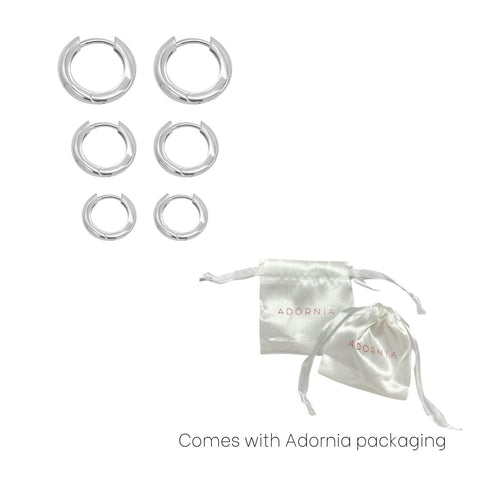 3-Huggie Hoop Earrings Set