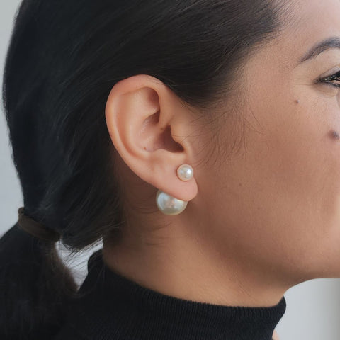 Double Sided Pearl Studs