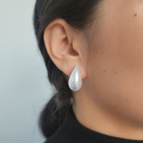 Pearl Teardrop Sculptural Studs