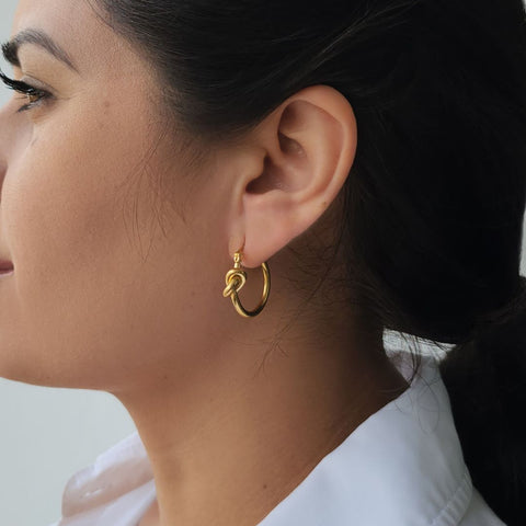 Knot Hoop Earrings
