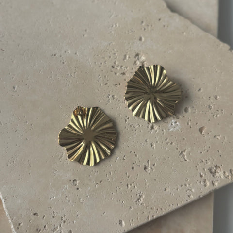 Tarnish Resistant 18k Gold Plated Burst Stud Earrings