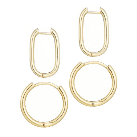 14k Gold Plated Hoop Set