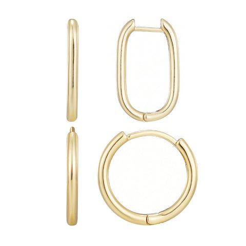 14k Gold Plated Hoop Set