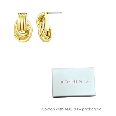 Gold Plated Doorknocker Stud Earrings