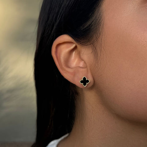14k Gold Plated Clover Stud Set