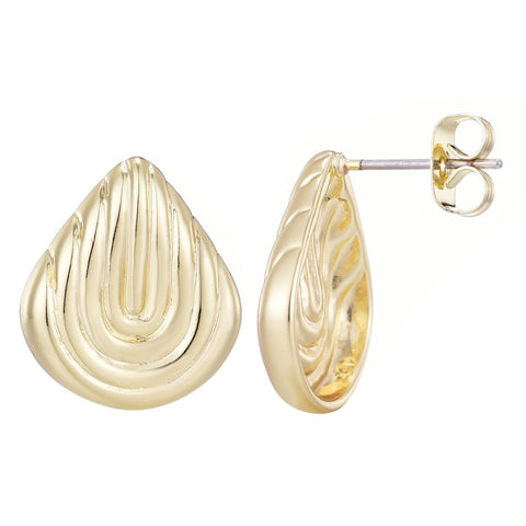 14k Gold Plated Deco Stud Earrings