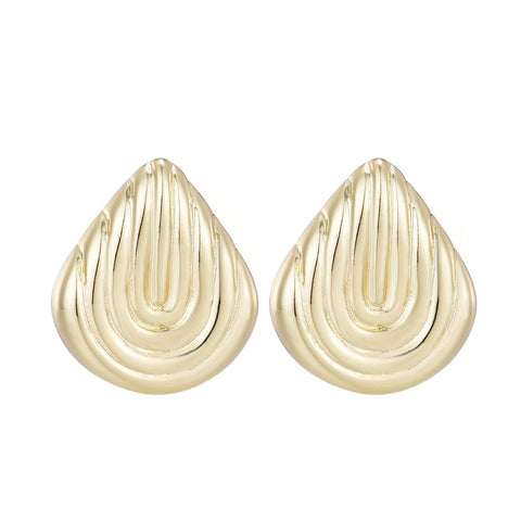 14k Gold Plated Deco Stud Earrings