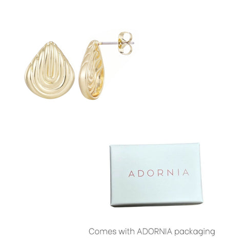 14k Gold Plated Deco Stud Earrings