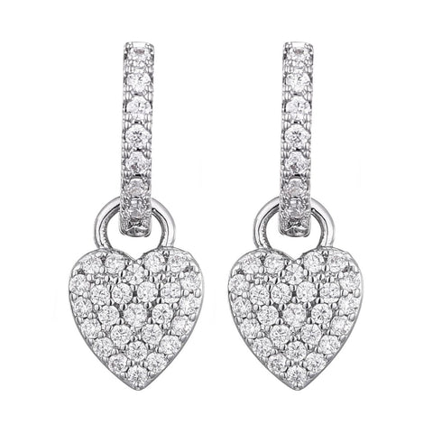CZ Heart Huggie Earrings