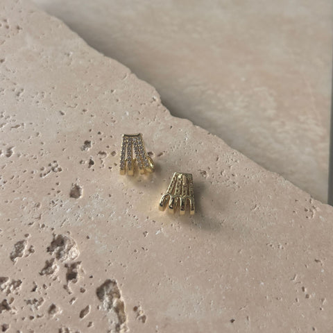 14k Gold Plated CZ Ear Wrap Huggie Earrings