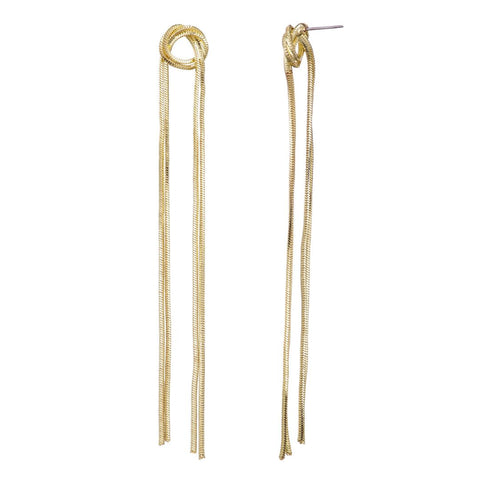 14k Gold Plated Slinky Rope Chain Sweeper Earrings
