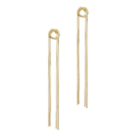 14k Gold Plated Slinky Rope Chain Sweeper Earrings