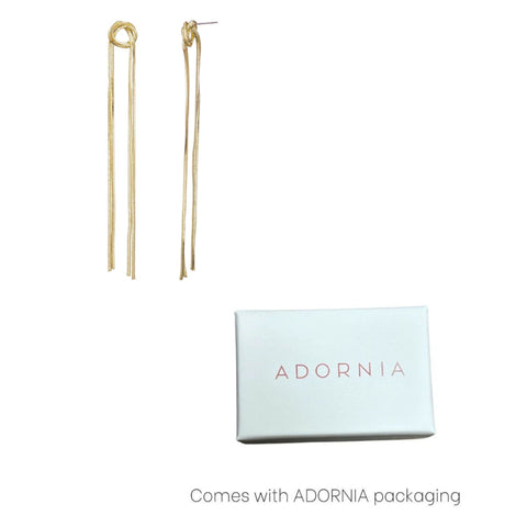 14k Gold Plated Slinky Rope Chain Sweeper Earrings