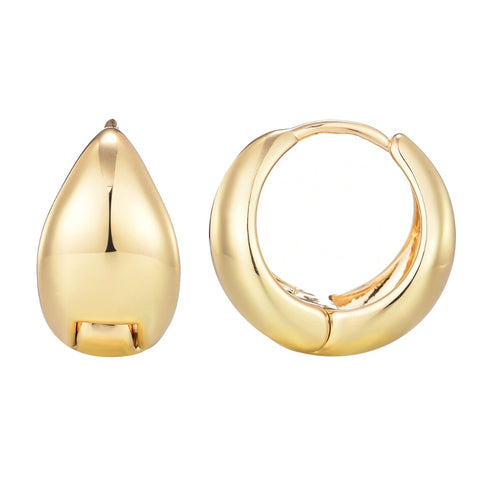 14k Gold Plated Purse Hoop Earrings