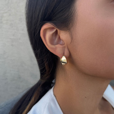 14k Gold Plated Purse Hoop Earrings