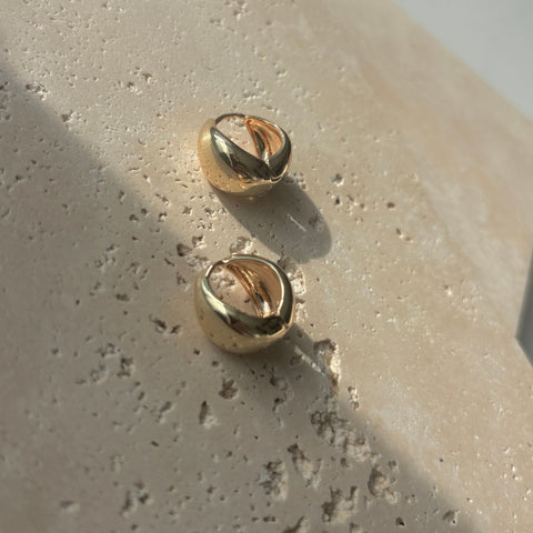14k Gold Plated Purse Hoop Earrings