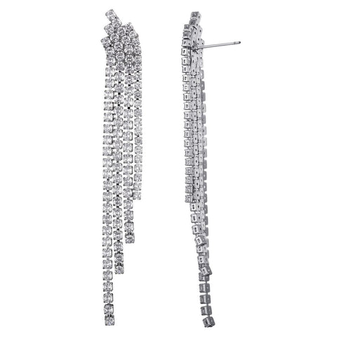 Silver Plated Crystal Cascade Sweeper Earrings