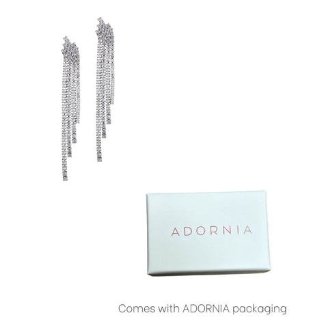 Silver Plated Crystal Cascade Sweeper Earrings